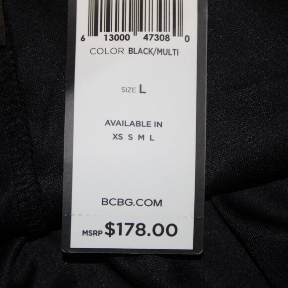 BCBG Maxazria Dress $178 Sz L Black Multi Color Floral 100% Polyester Dress - Picture 11 of 14